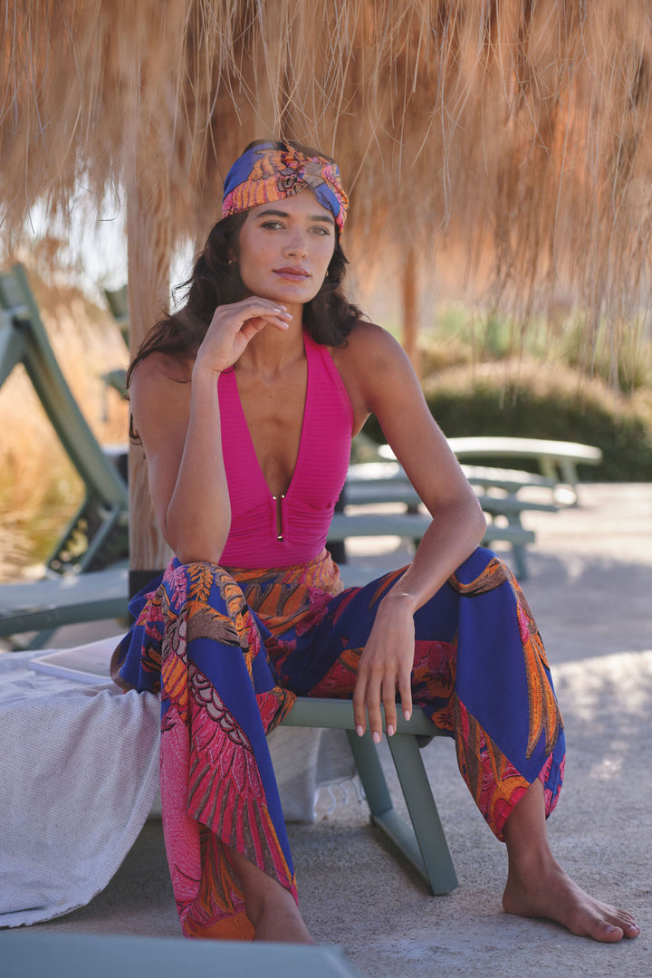 Crane Cobalt Crepe Palazzo Pants