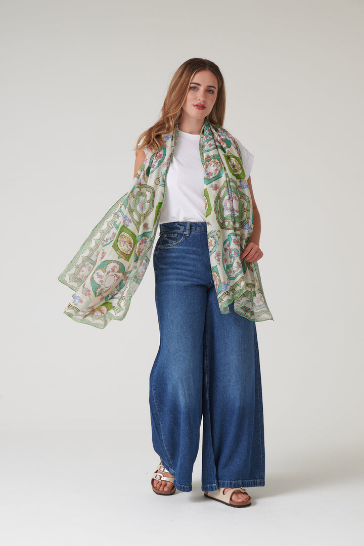 Afternoon Tea Green Scarf