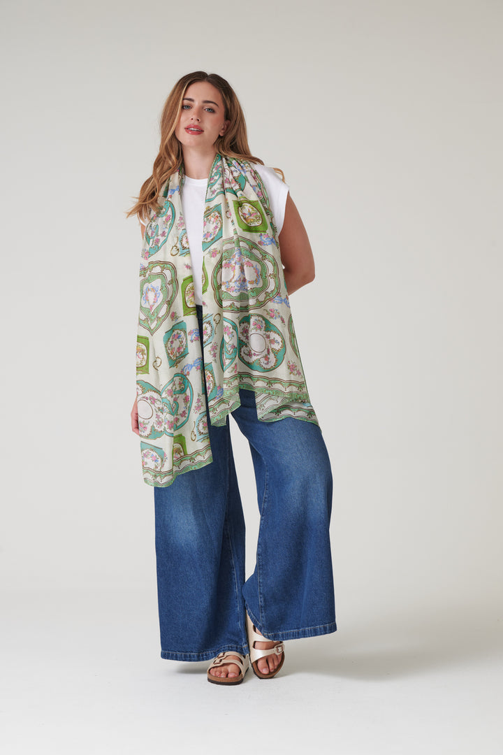 Afternoon Tea Green Scarf