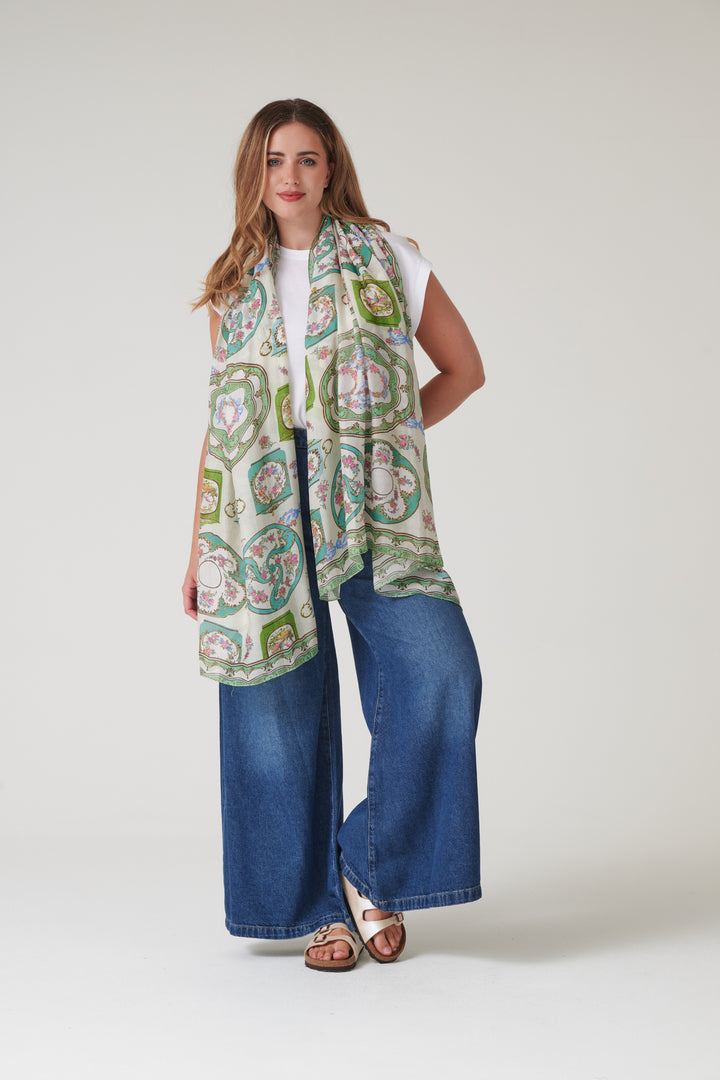 Afternoon Tea Green Scarf