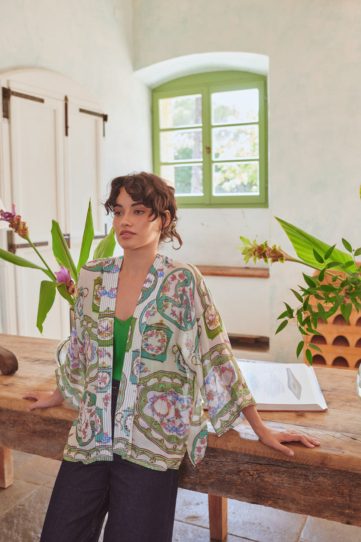Afternoon Tea Green Kimono
