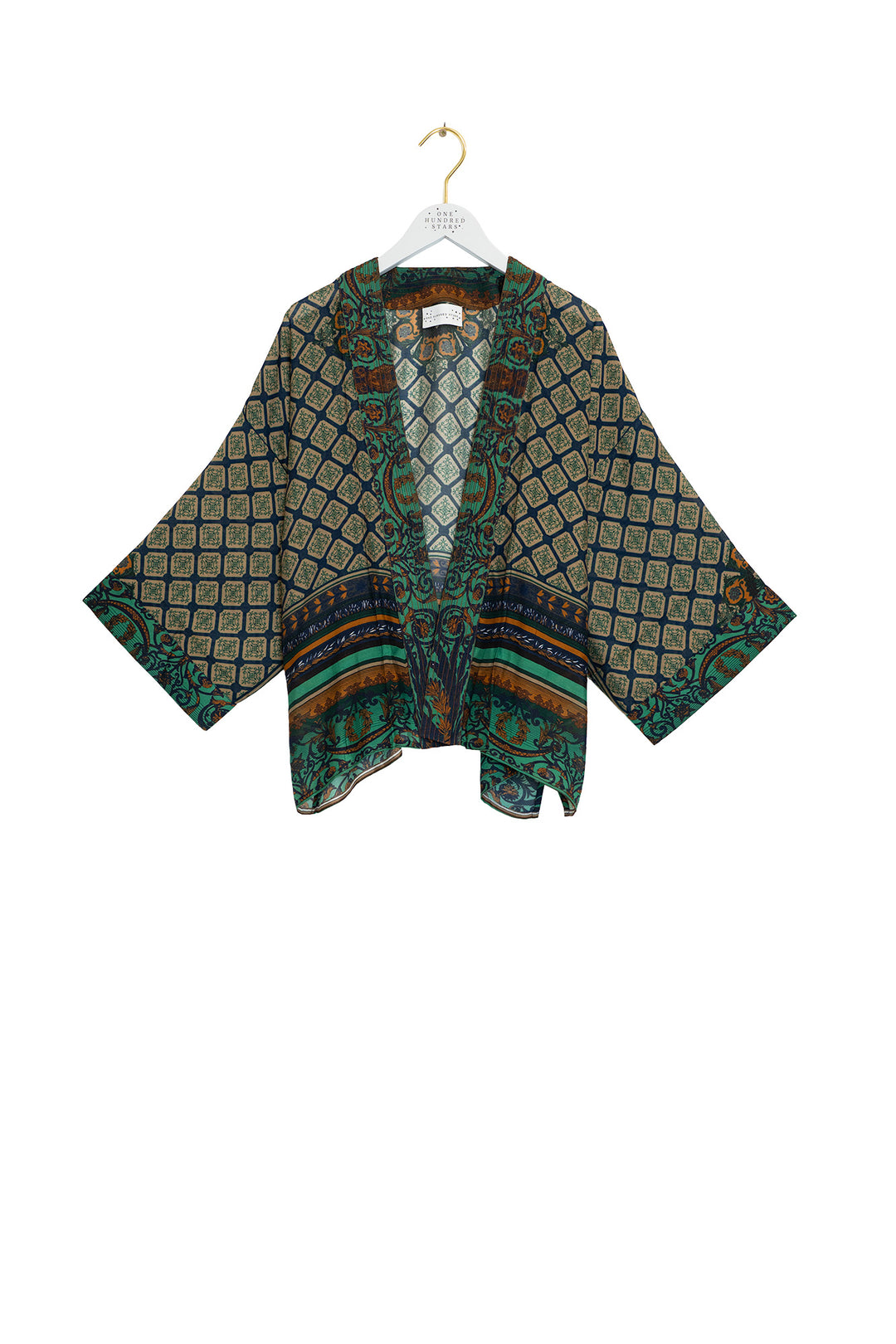 One Hundred Stars Amulet Emerald Kimono