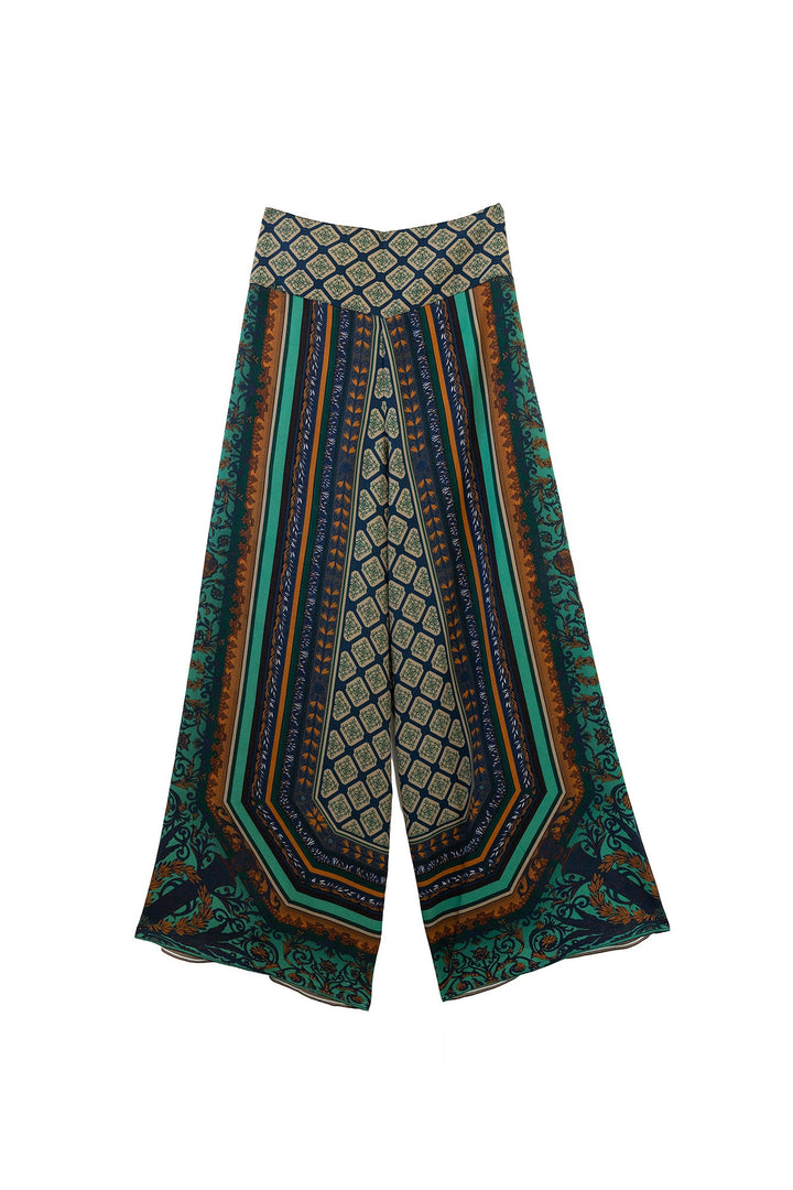 One Hundred Stars Amulet Emerald Palazzo Pants