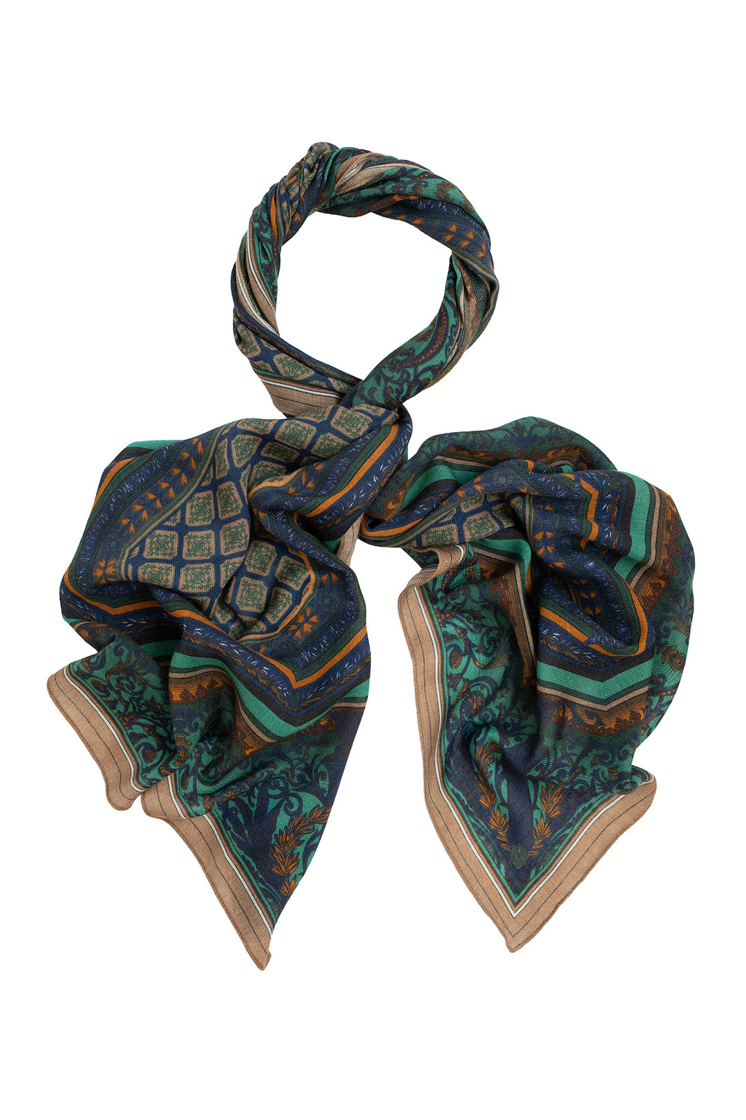 One Hundred Stars Amulet Emerald Wool Scarf