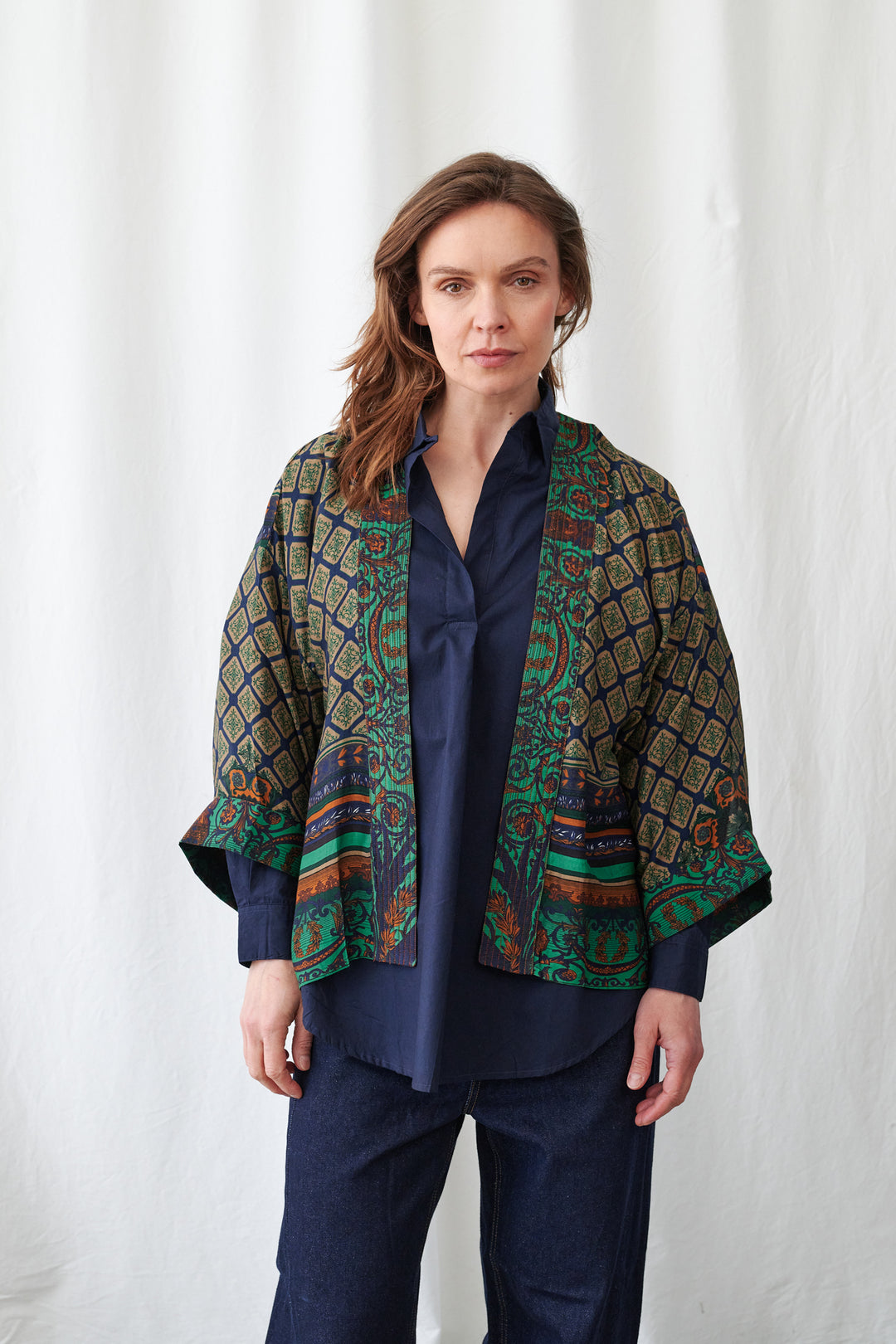 One Hundred Stars Amulet Emerald Kimono