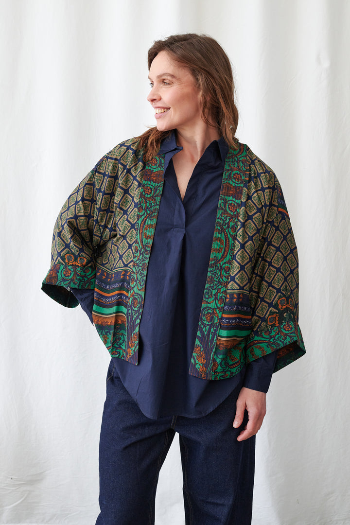One Hundred Stars Amulet Emerald Kimono