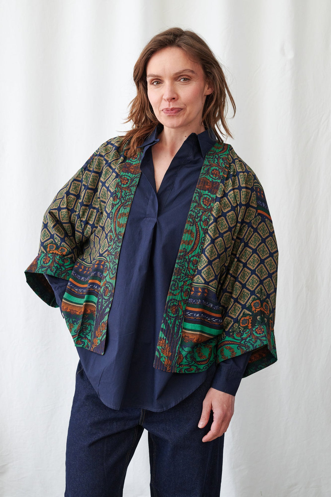 One Hundred Stars Amulet Emerald Kimono