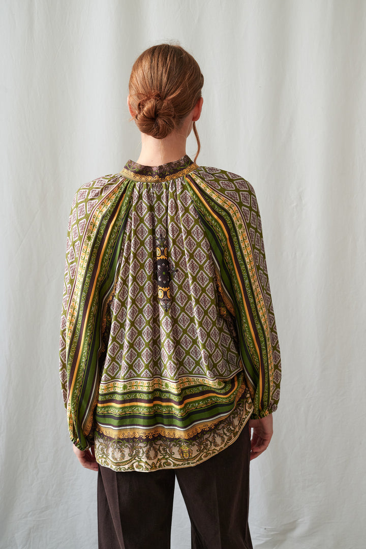 Amulet Green Pussybow Blouse