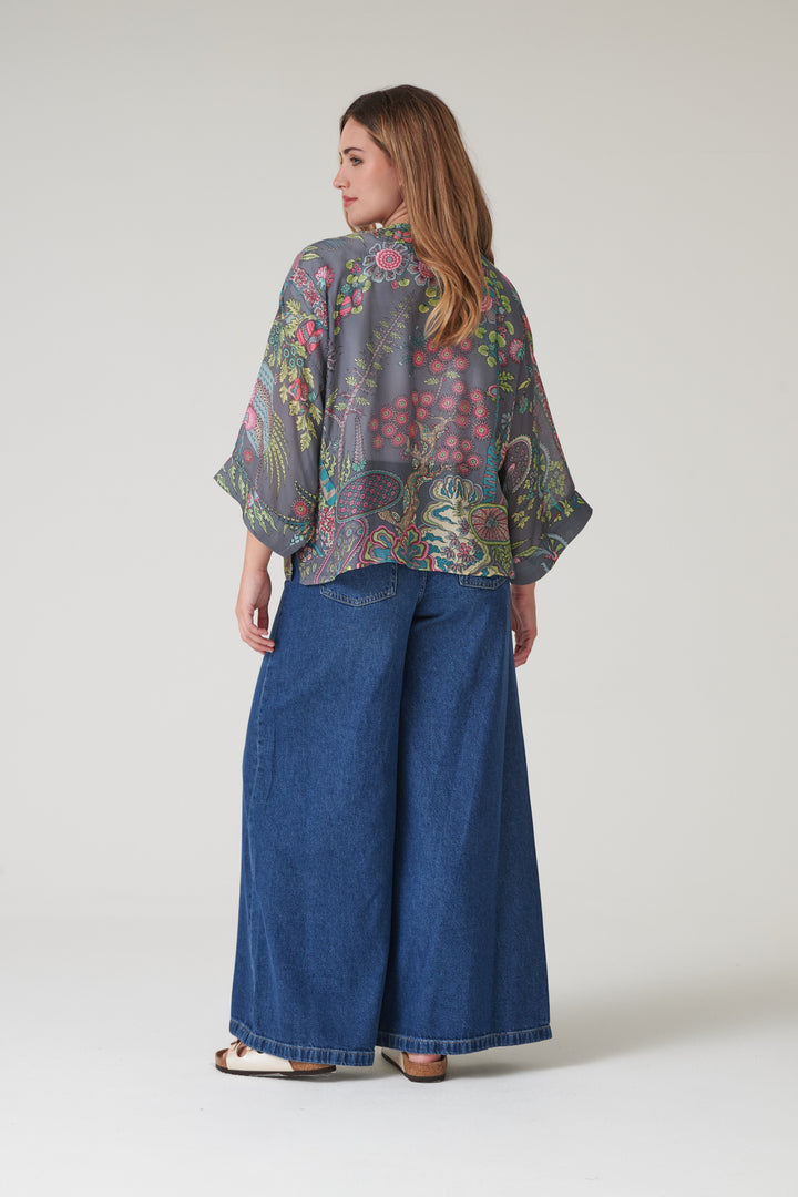 Boho Garden Grey Kimono