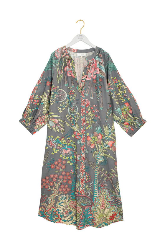 Boho Garden Grey Raglan Dress