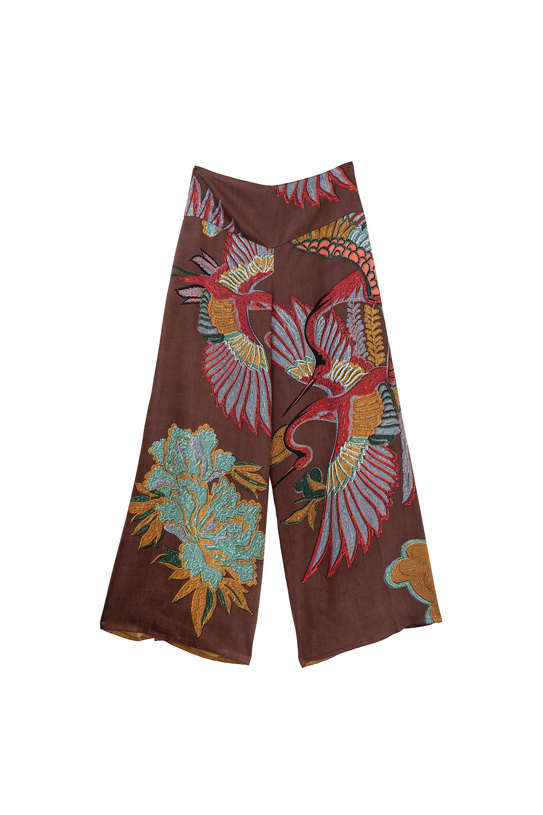 One Hundred Stars Crane Brown Palazzo Pants