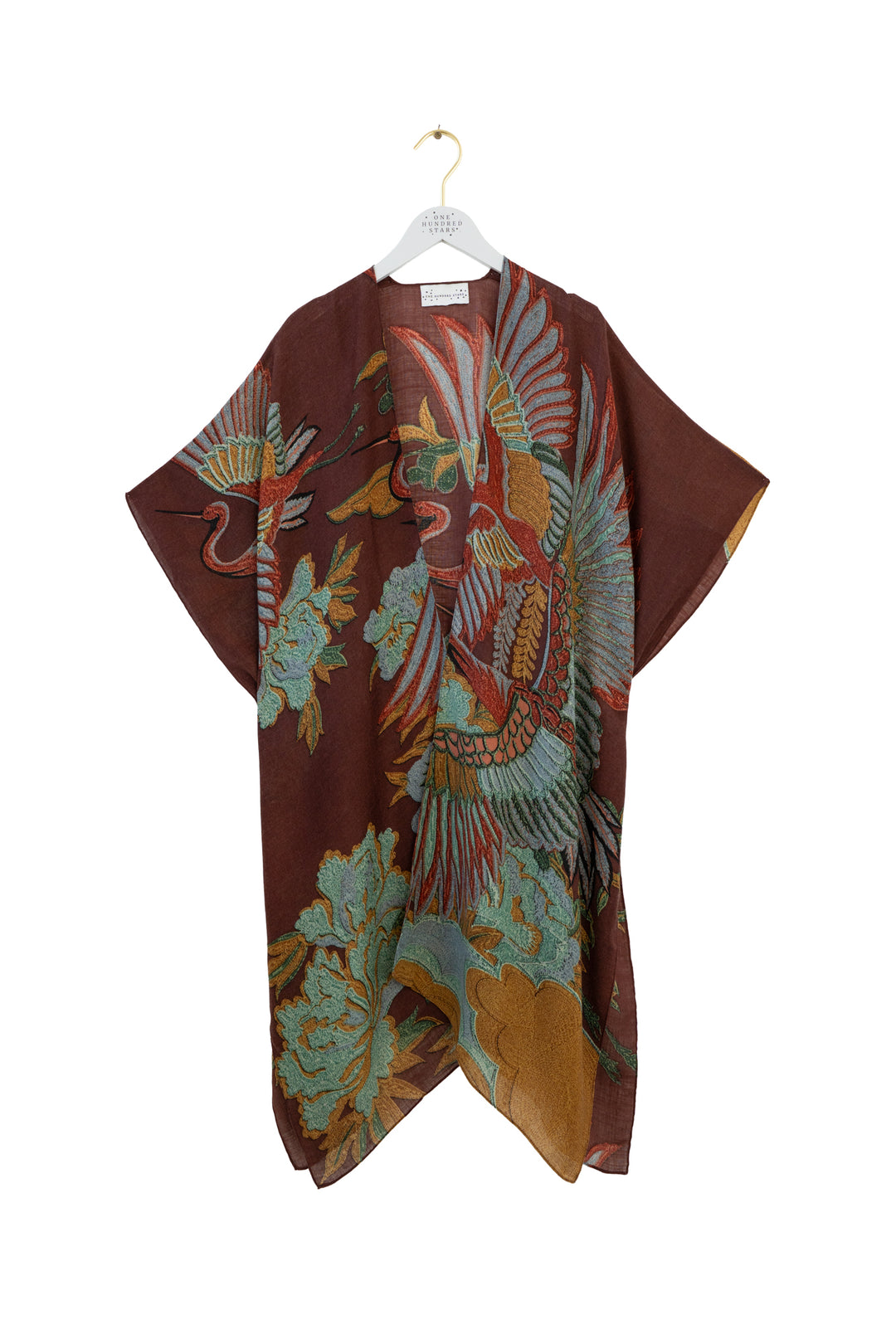 One Hundred Stars Crane Brown Wool Throwover