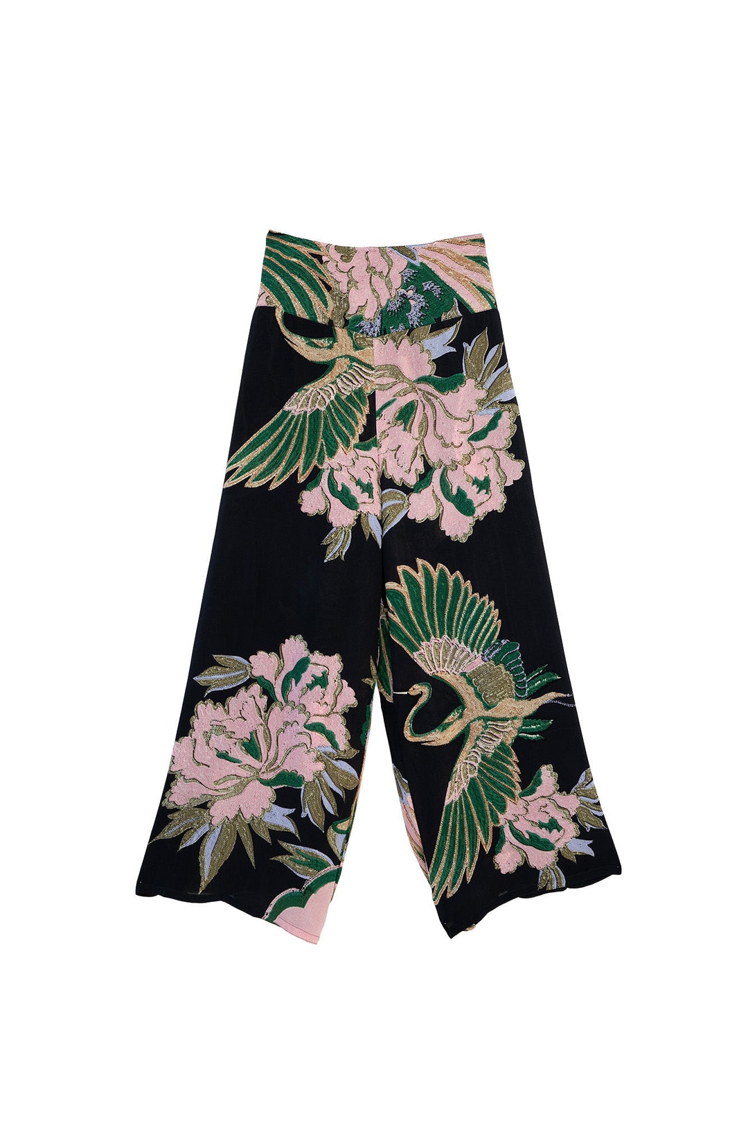 Pantalones palazzo de crepé esmeralda Crane