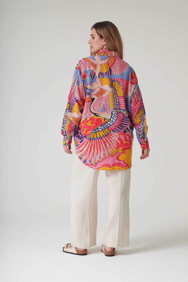 Crane Periwinkle Oversized Shirt