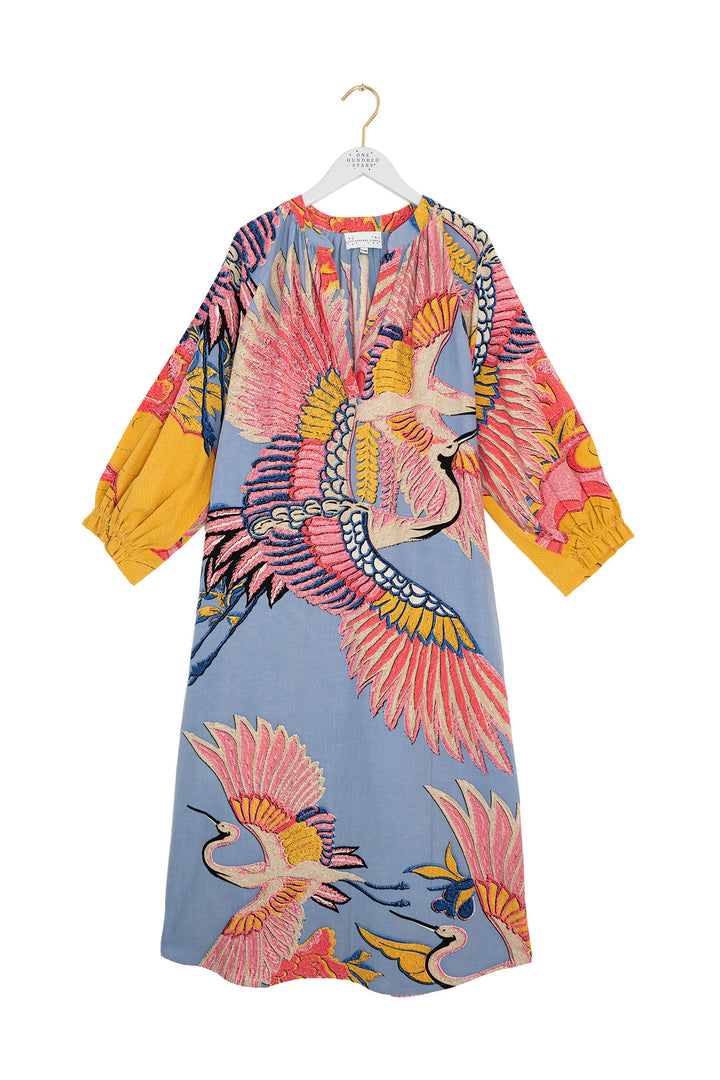 Crane Periwinkle Raglan Dress