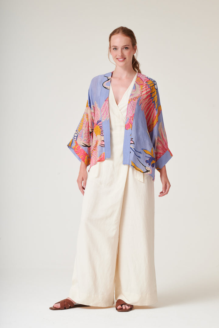 Crane Periwinkle Kimono
