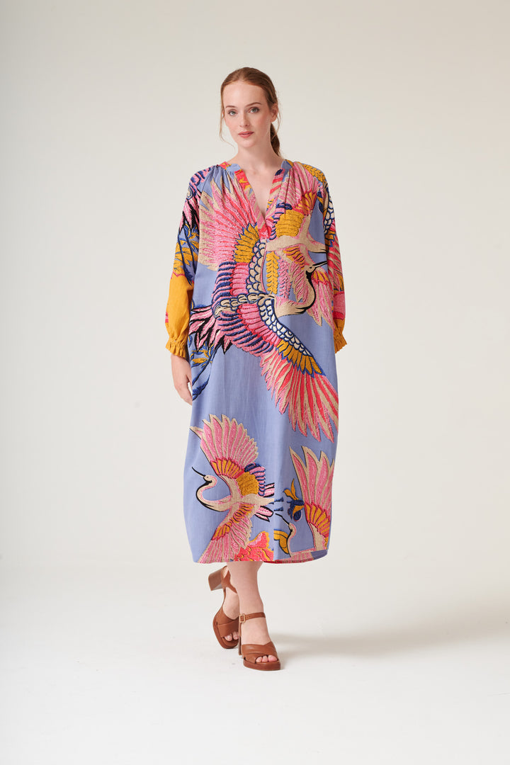 Crane Periwinkle Raglan Dress