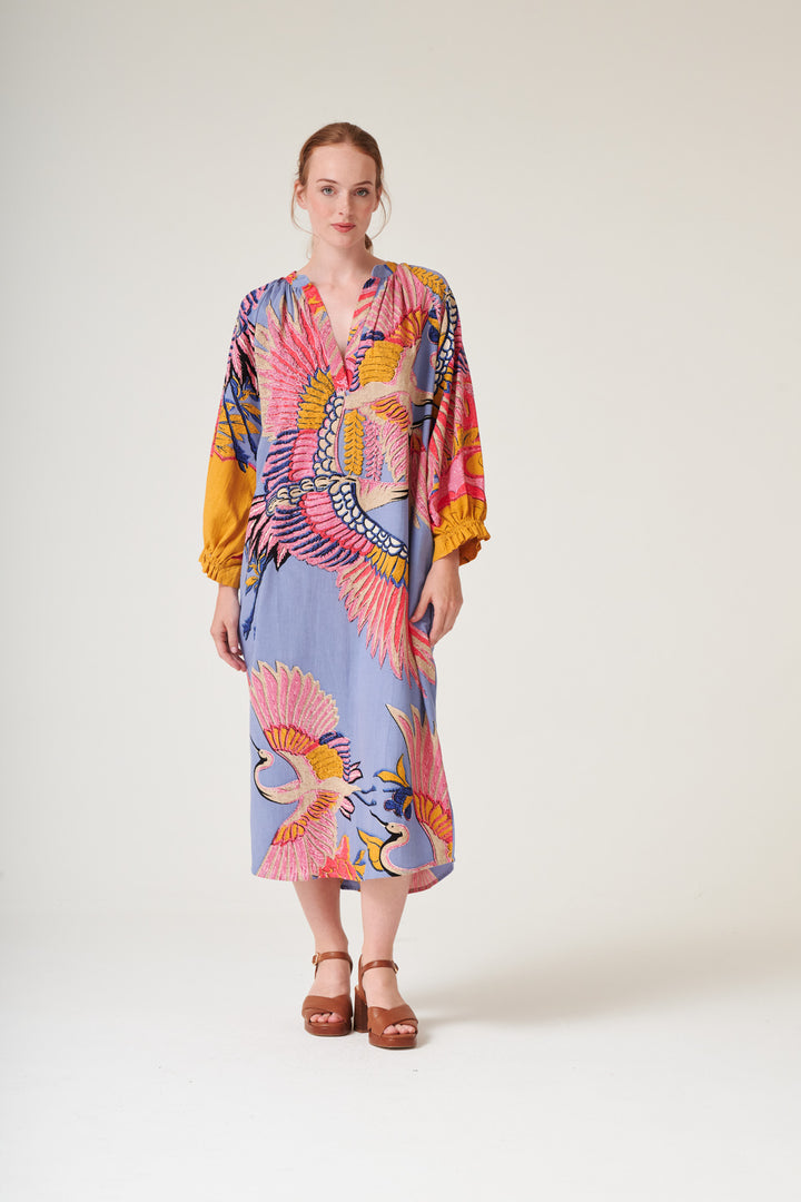Crane Periwinkle Raglan Dress