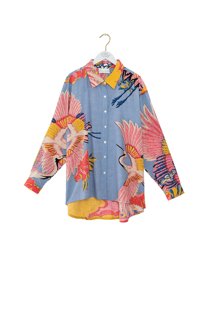 Crane Periwinkle Oversized Shirt