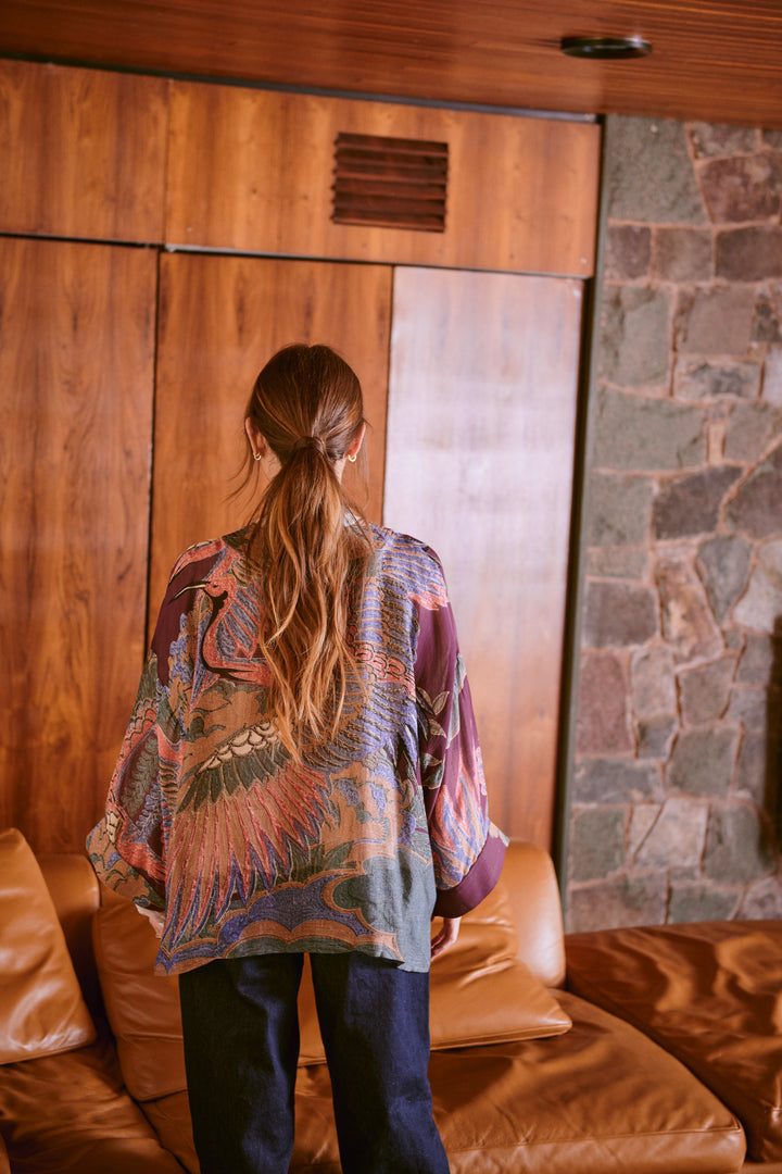 Crane Plum Kimono