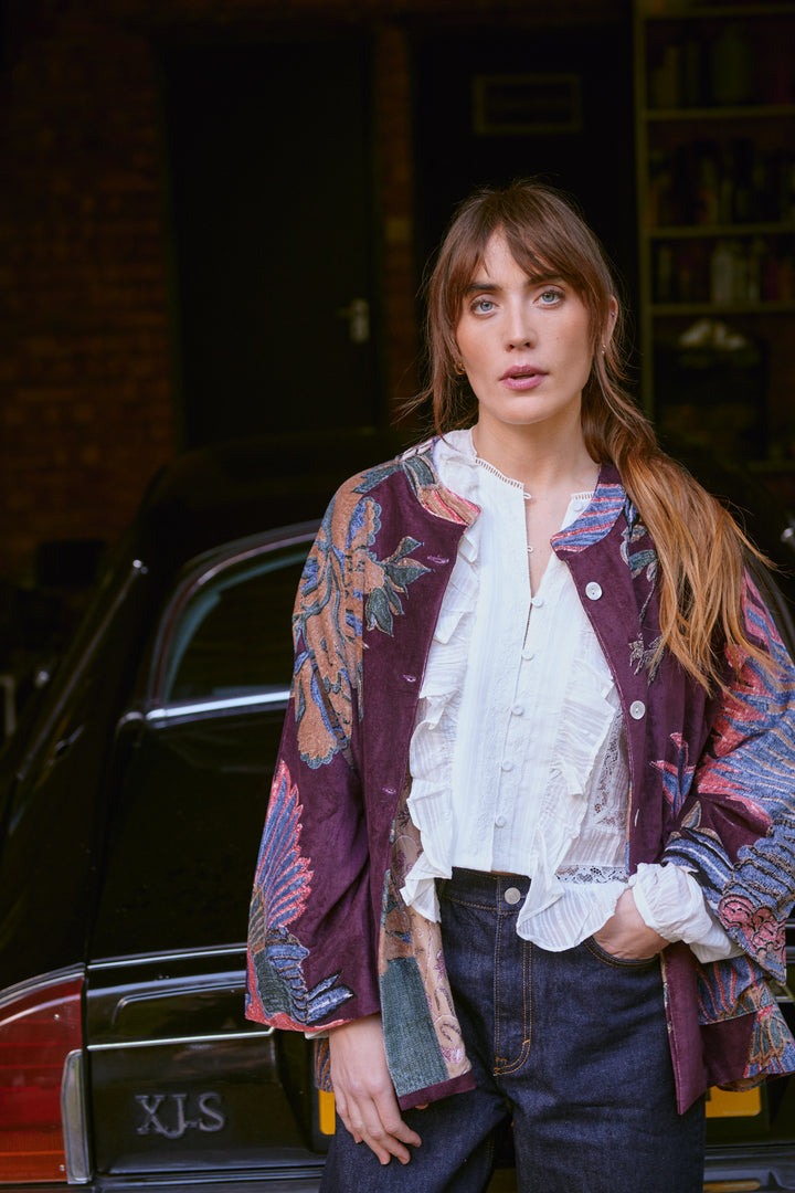 Crane Plum Velvet Jacket