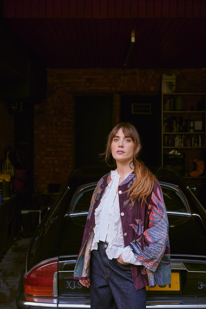 Crane Plum Velvet Jacket