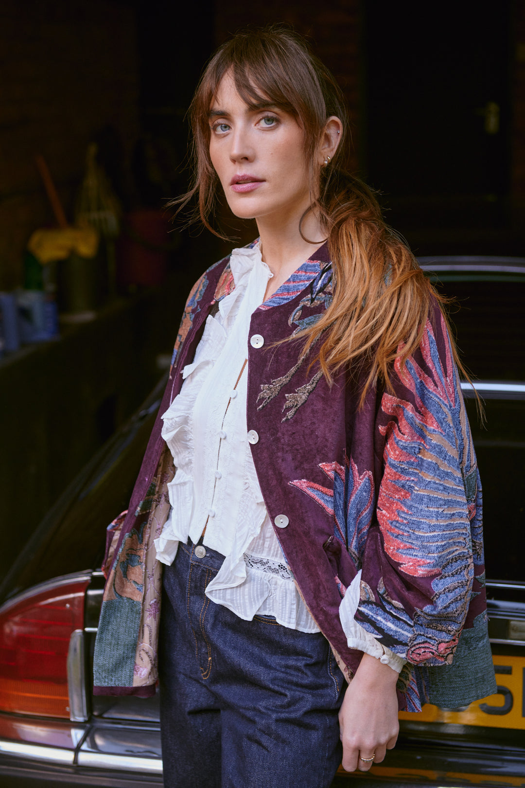 Crane Plum Velvet Jacket