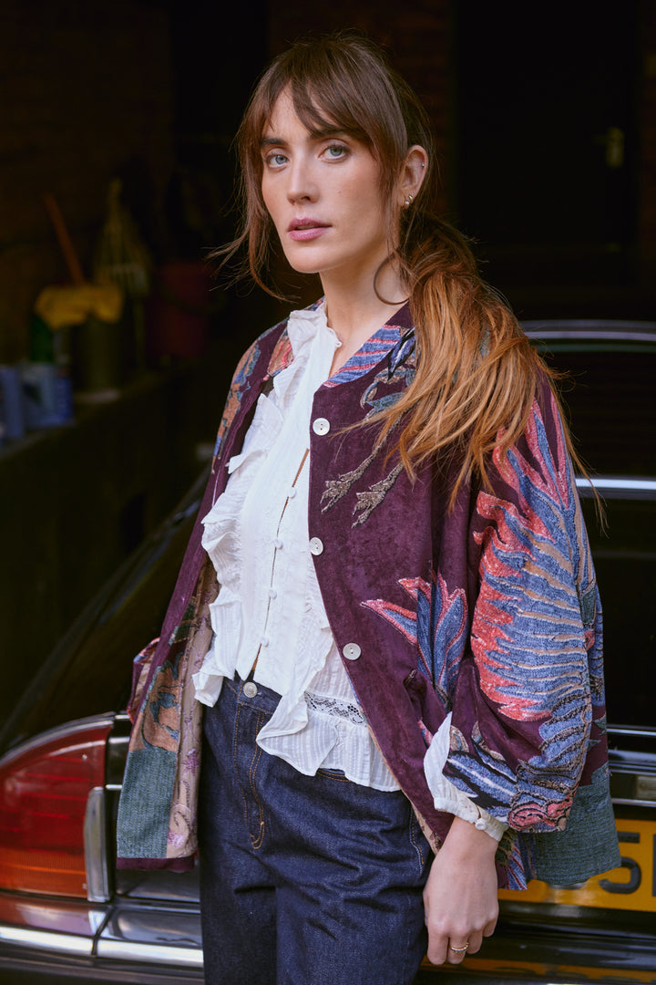 Crane Plum Velvet Jacket