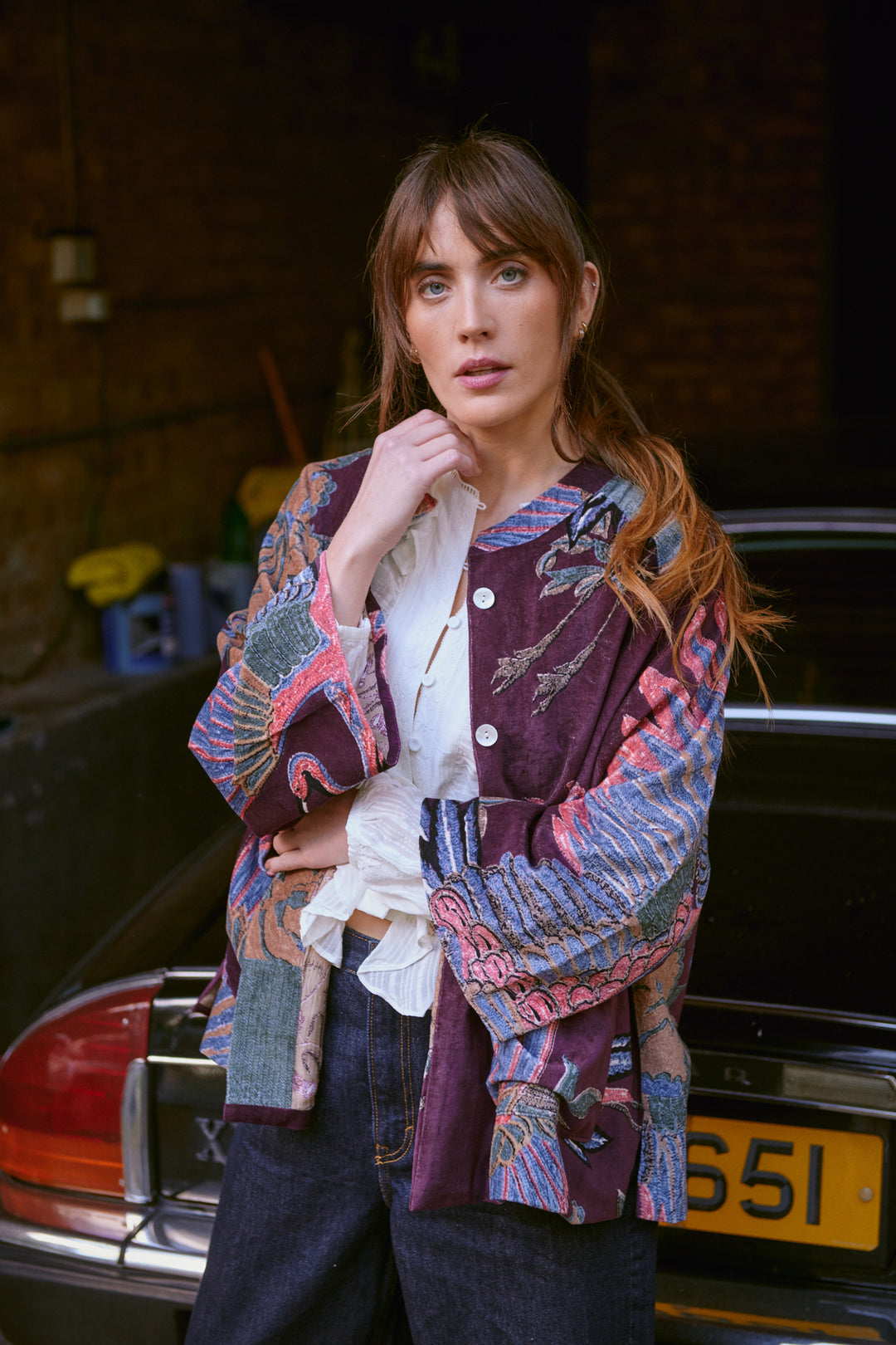 Crane Plum Velvet Jacket