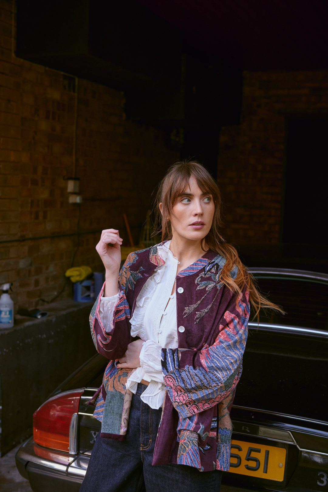Crane Plum Velvet Jacket