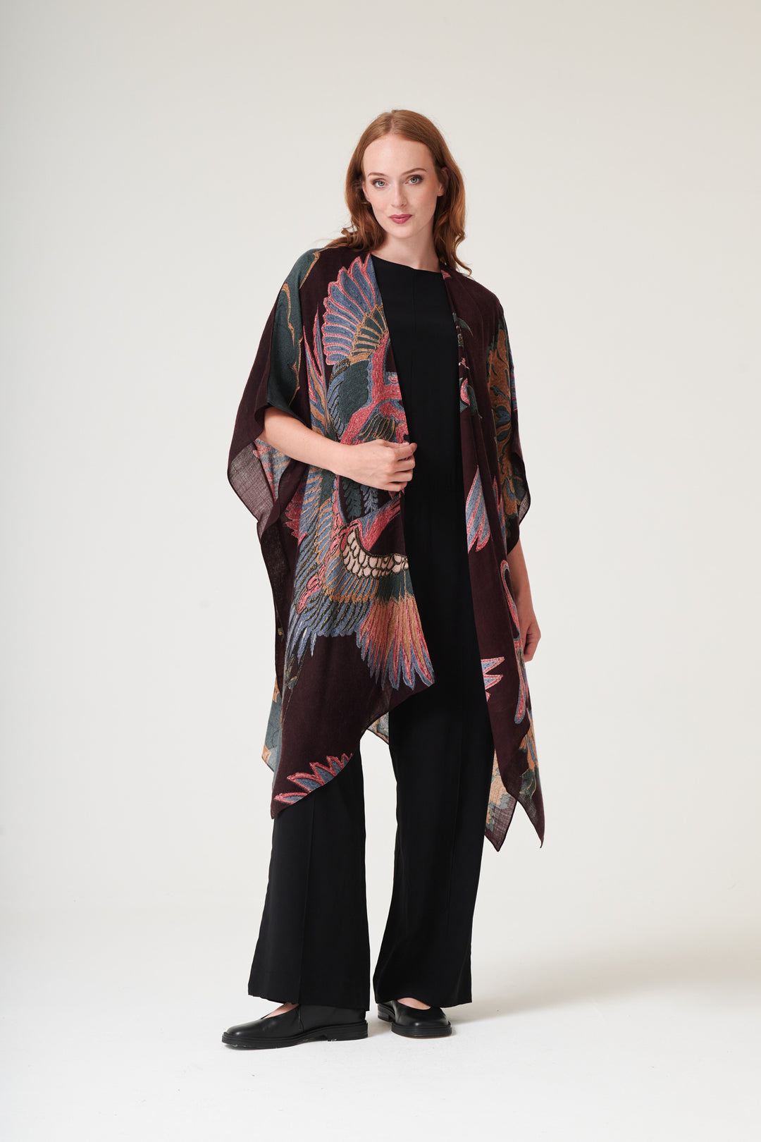 Crane Plum Wool Throwover