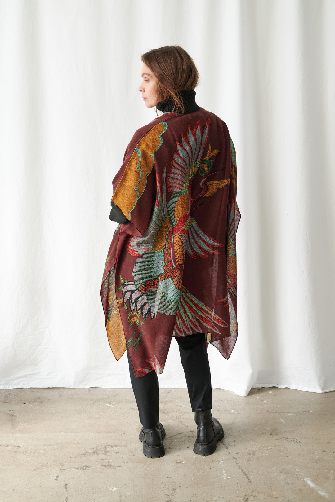 One Hundred Stars Crane Brown Wool Throwover