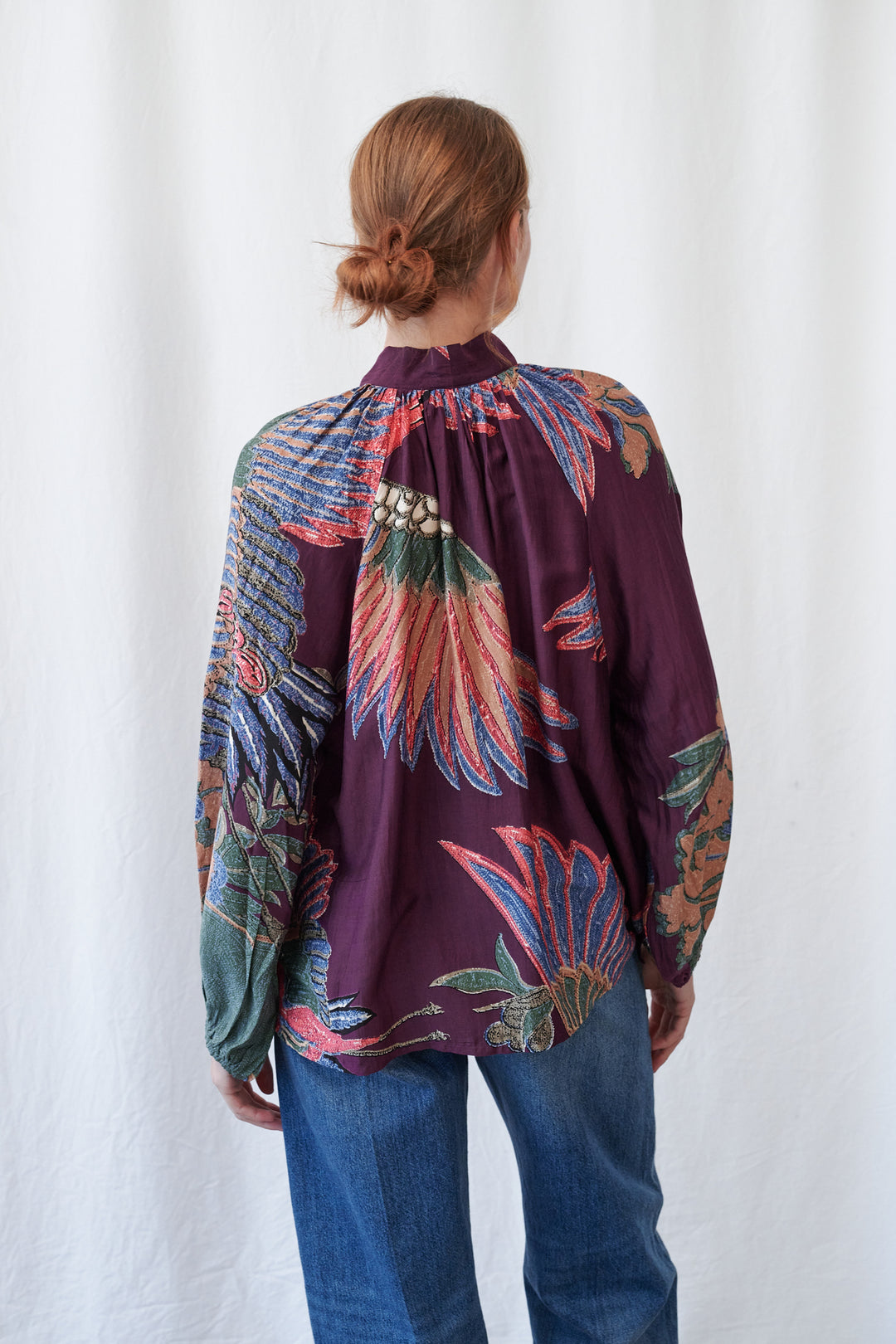 Crane Plum Pussybow Blouse