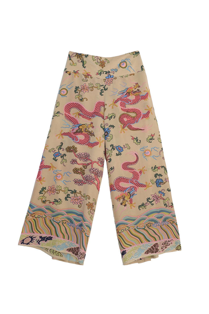 Dragon Sand Crepe Palazzo Pants