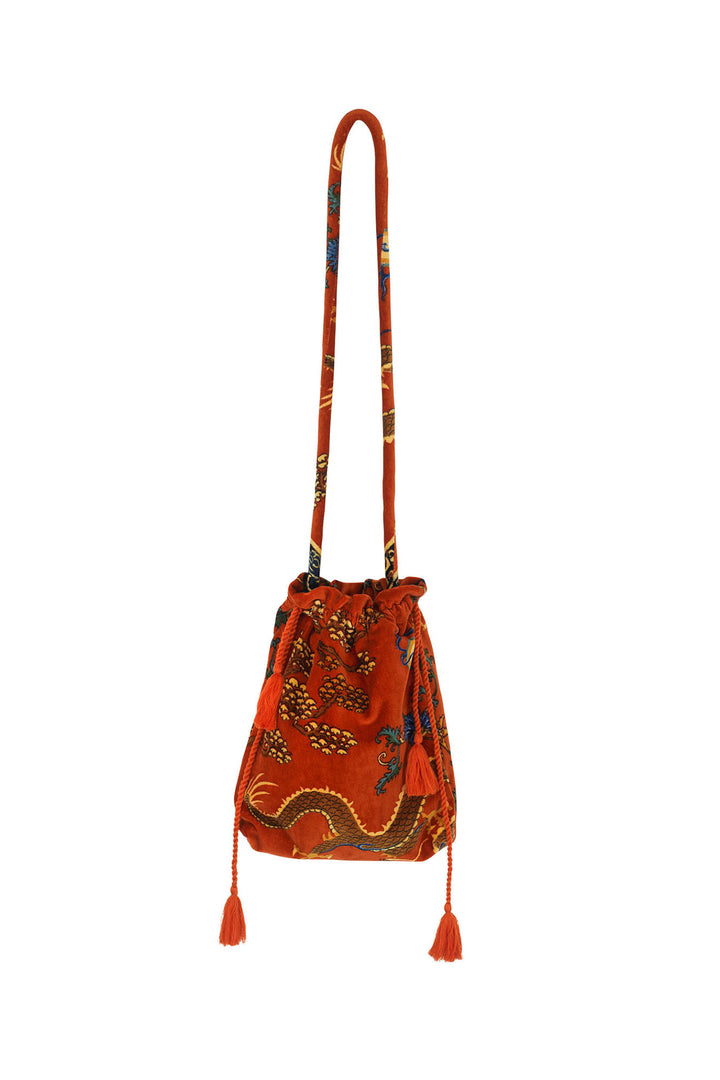 Dragon Rust Velvet Tassel Bag