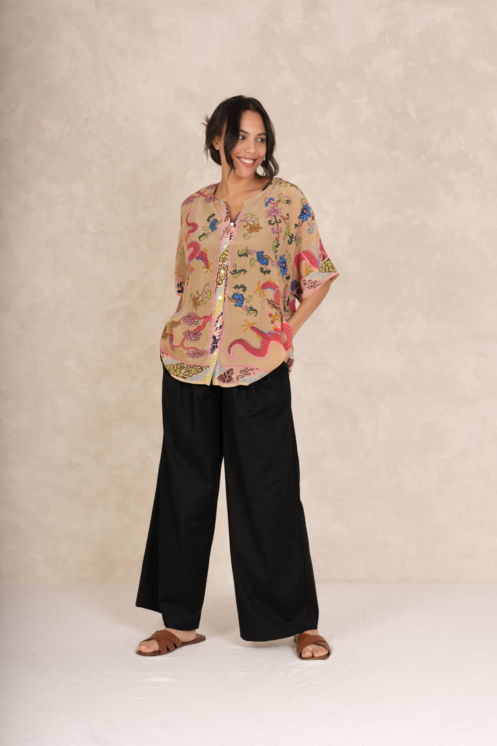 Dragon Sand Tea Blouse