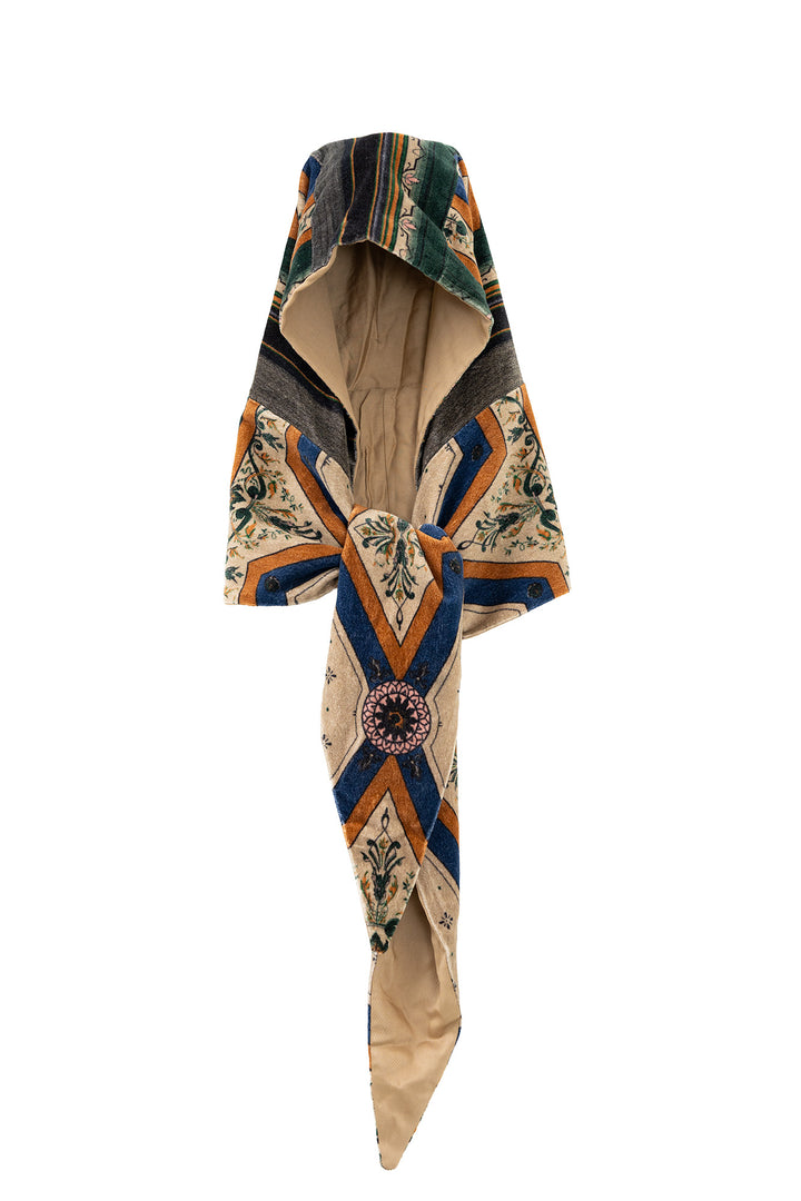 One Hundred Stars Fleur De Lys Sand Velvet Hood