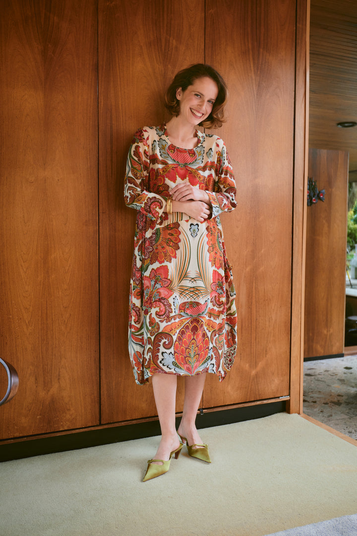Fiesta Orange Asymmetric Dress