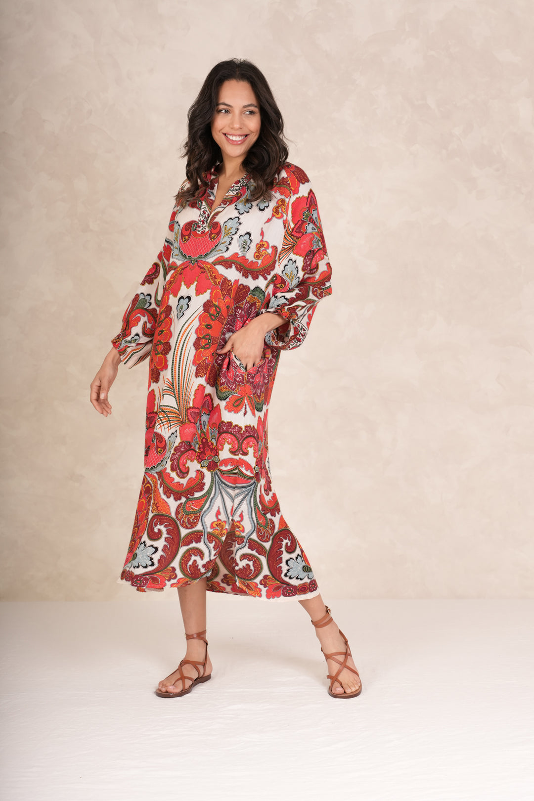 Fiesta Orange Raglan Dress