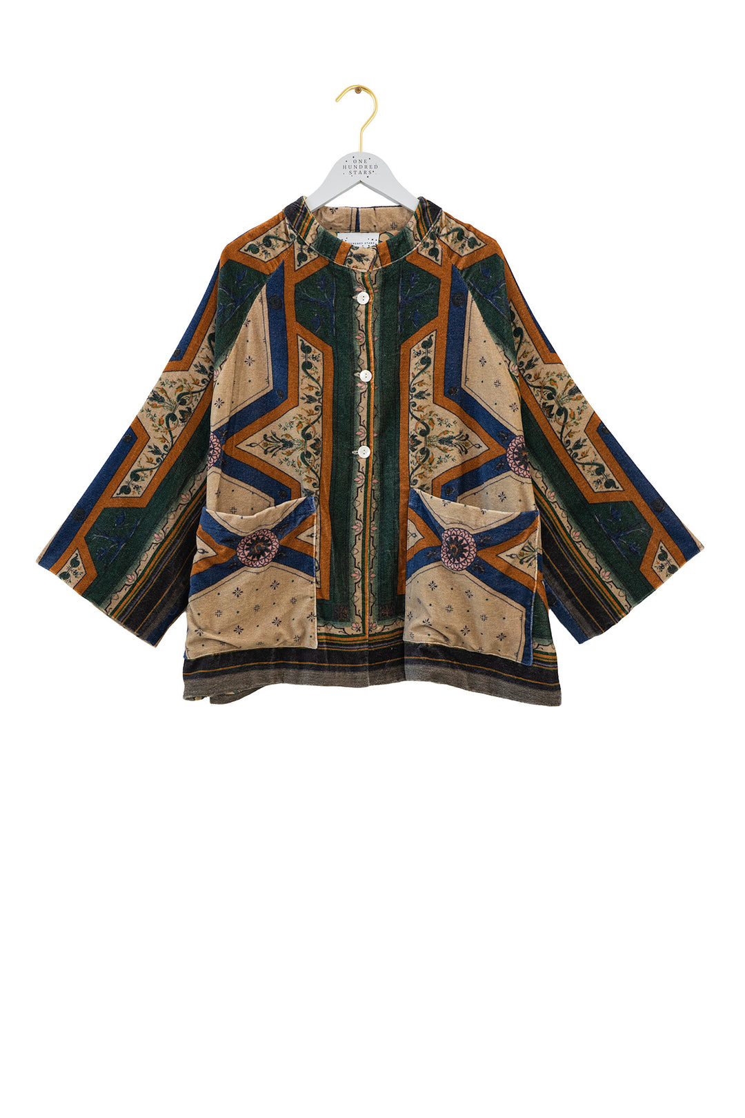 One Hundred Stars Fleur De Lys Sand Velvet Jacket