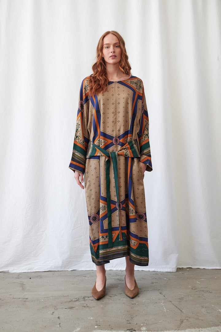 One Hundred Stars Fleur De Lys Sand Kate Dress
