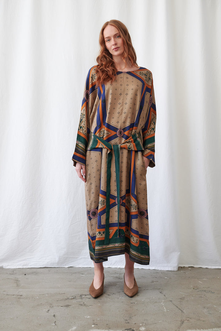 One Hundred Stars Fleur De Lys Sand Kate Dress