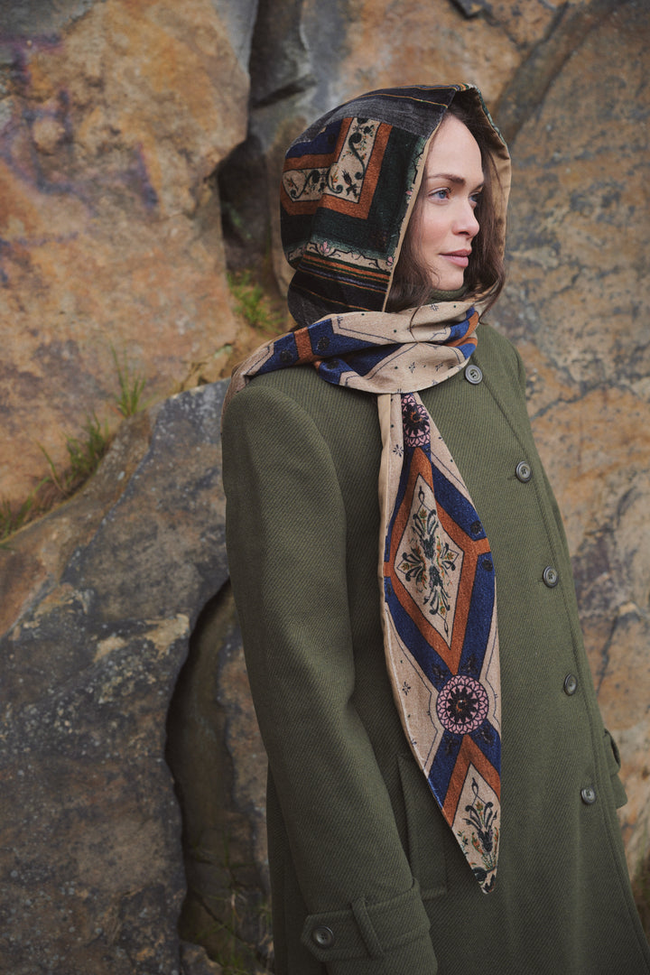 One Hundred Stars Fleur De Lys Sand Velvet Hood
