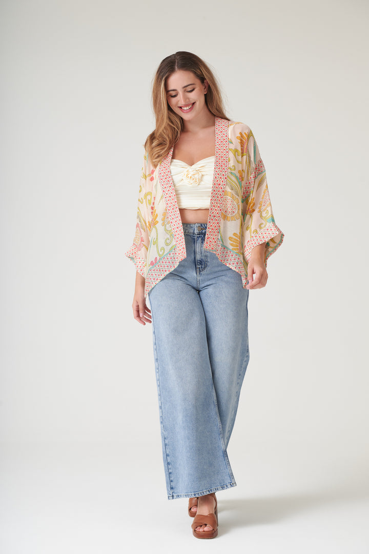 Giant Kantha Lime Kimono