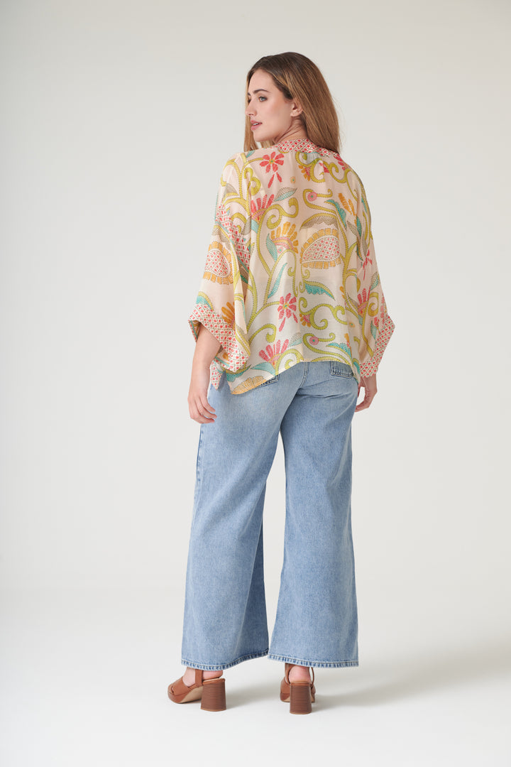 Giant Kantha Lime Kimono
