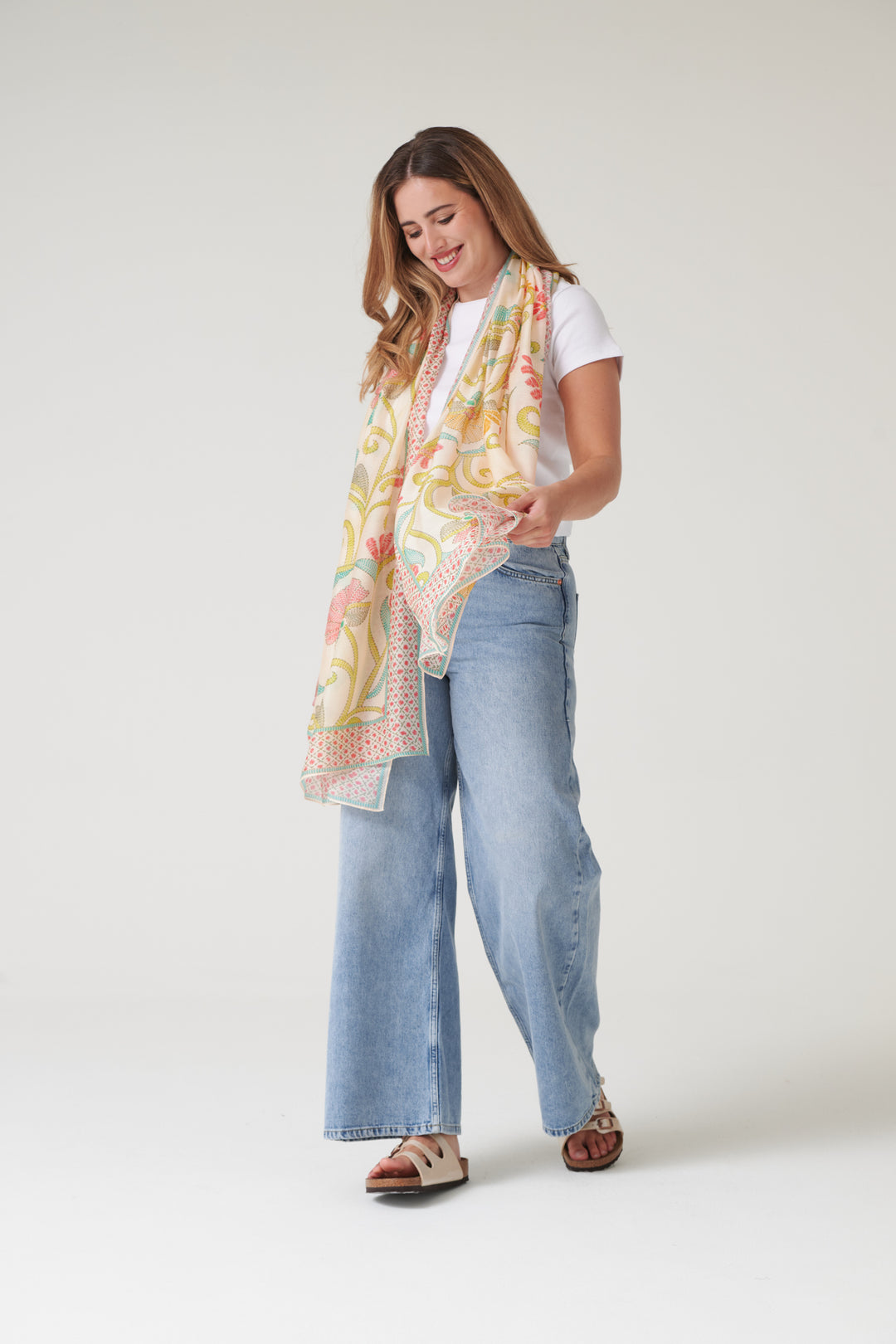 Giant Kantha Lime Scarf