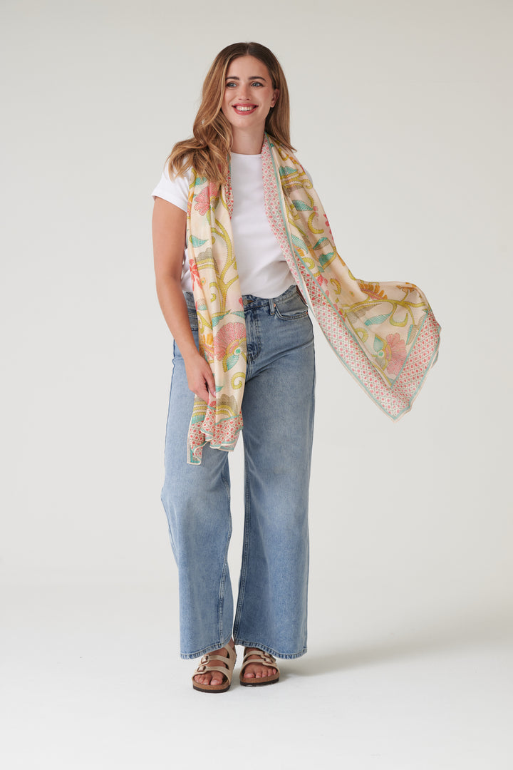 Giant Kantha Lime Scarf