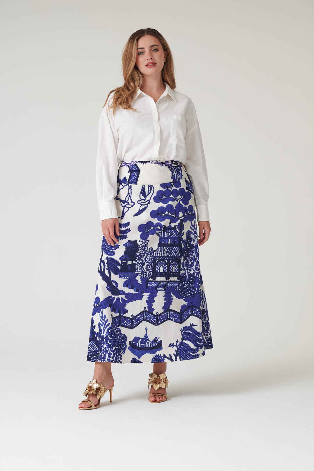 Giant Willow Blue A-line Maxi Skirt