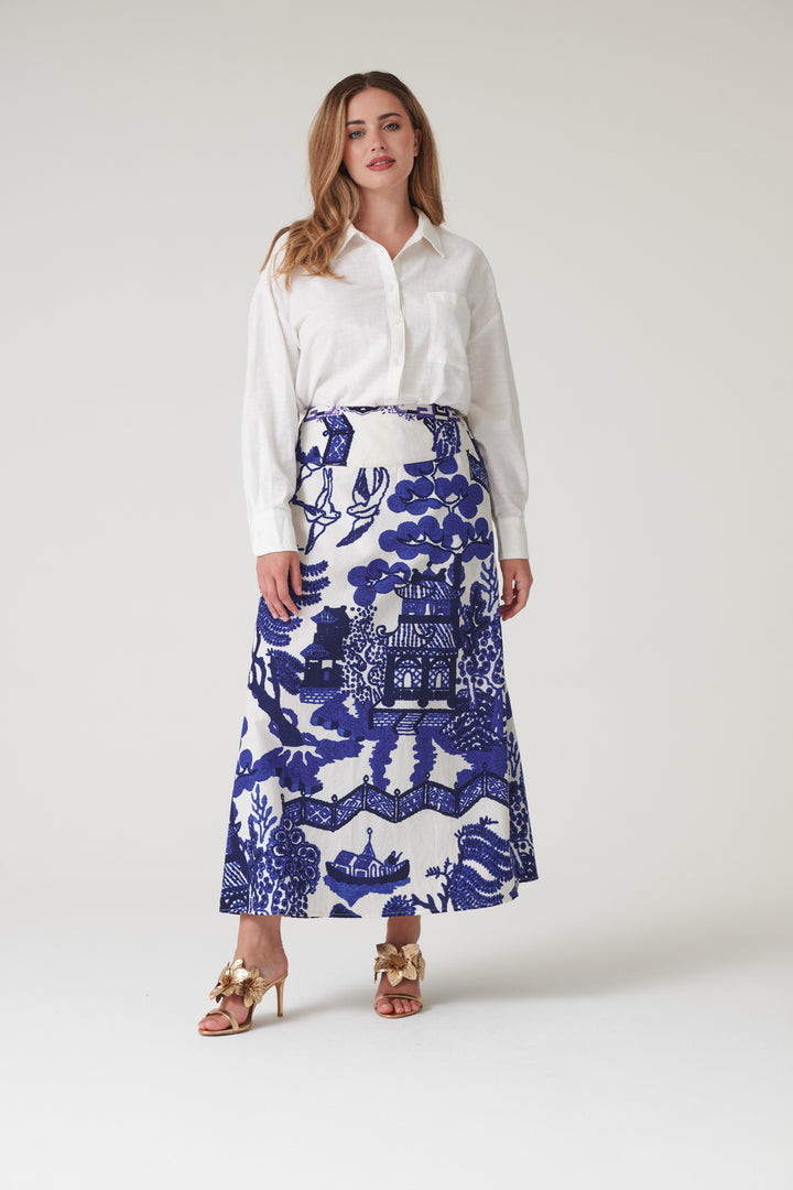 Giant Willow Blue A-line Maxi Skirt