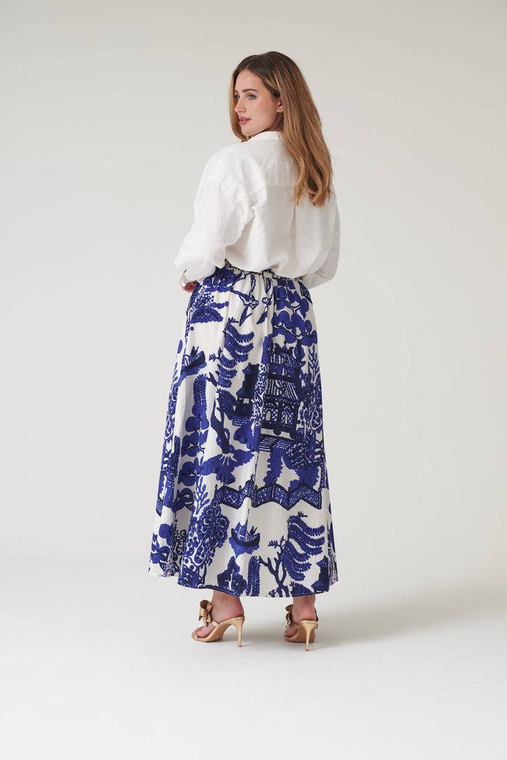 Giant Willow Blue A-line Maxi Skirt